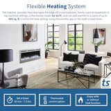 Touchstone Sideline Deluxe -Stainless Steel Smart Electric Fireplace- 60" Wide- Alexa/WiFi-Enabled- in Wall Recessed- 5 Flame Settings- 9 Flame Colors- 1,500W Heater- Log & Crystal Options- 86277 Touchstone