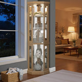 Casaphoria Curio Cabinet, Corner Cabinet for Collectibles, Trophies & Glassware, Corner Glass Display Cabinet, Durable Wood Construction & Tempered Glass, Golden Oak Casaphoria