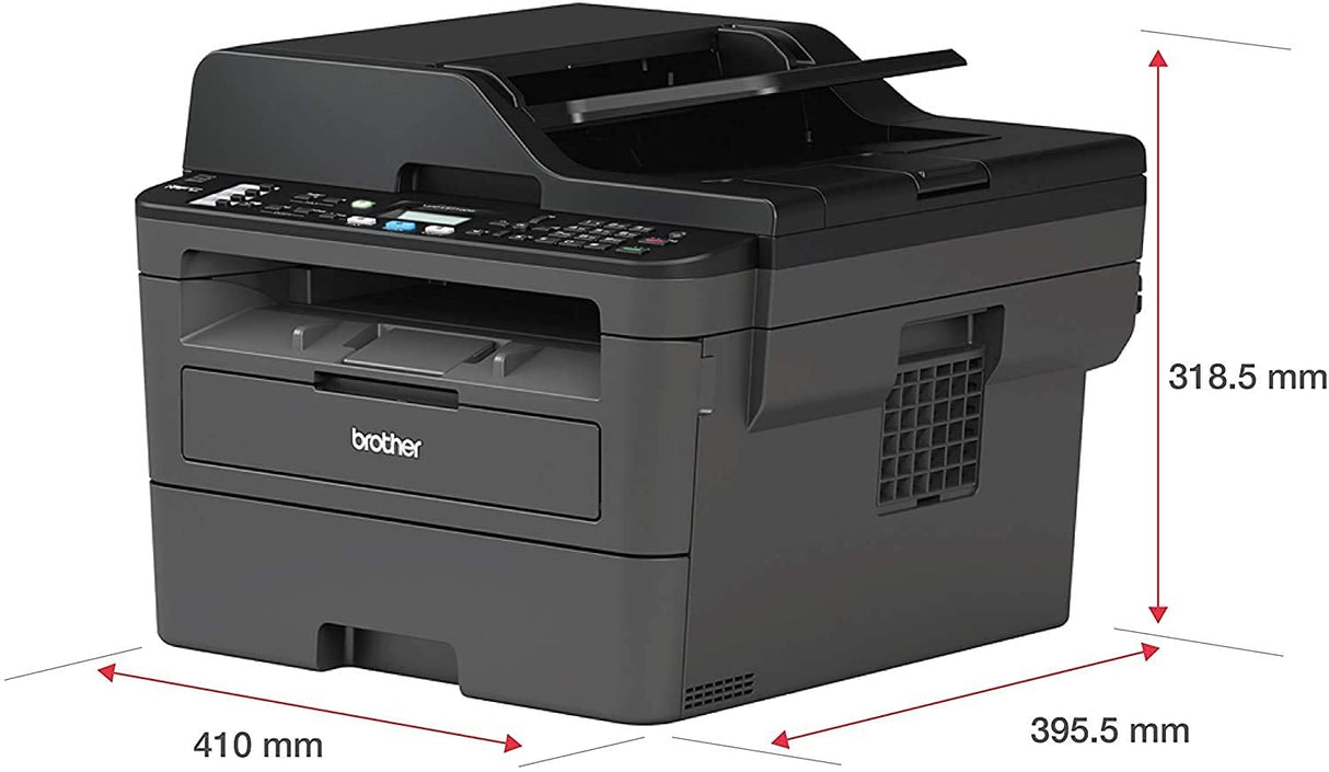 Brother L-2710DW Series Compact Monochrome All-in-One Laser Printer I Print Copy Scan Fax I Wireless I Mobile Printing I Auto 2-Sided Printing I ADF I 32 ppm I ADF + Printer Cable Brother