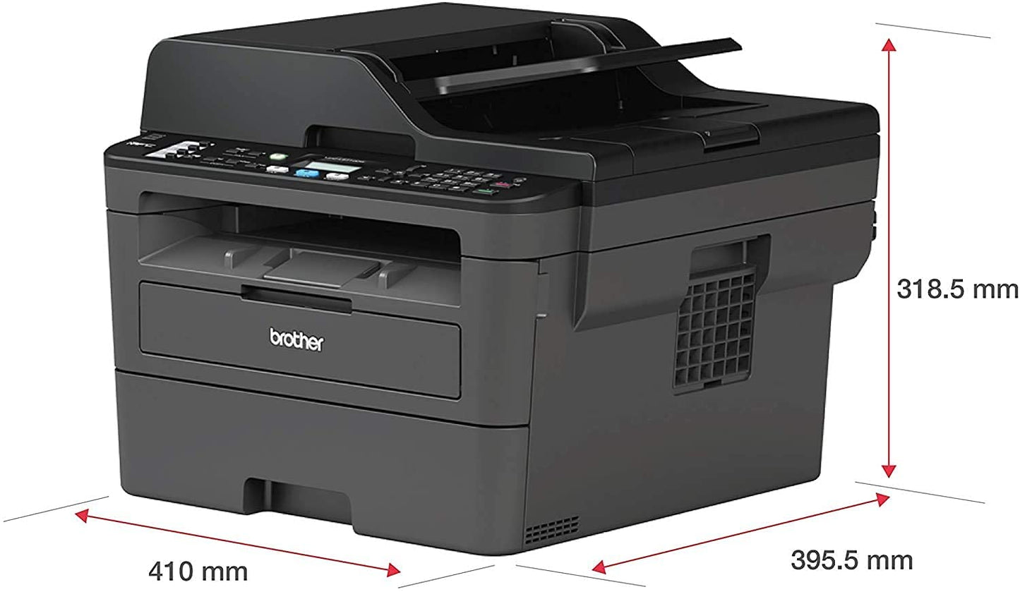 Brother L-2710DW Series Compact Monochrome All-in-One Laser Printer I Print Copy Scan Fax I Wireless I Mobile Printing I Auto 2-Sided Printing I ADF I 32 ppm I ADF + Printer Cable