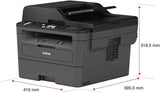 Brother L-2710DW Series Compact Monochrome All-in-One Laser Printer I Print Copy Scan Fax I Wireless I Mobile Printing I Auto 2-Sided Printing I ADF I 32 ppm I ADF + Printer Cable Brother
