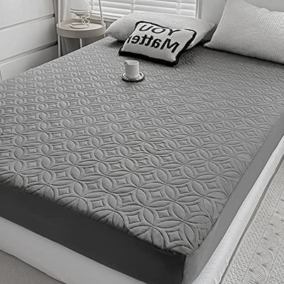 FELTYBED Full Size 54"x75" Waterproof Mattress Protector, Soft Bed Grey Mattress Cover Full, Breathable Mattress Pad Cover with Deep Pocket 6"- 15", Noiseless Washable