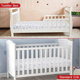 Crib Sheets for Boys or Girls 2 Pack, Fitted Crib Sheet for Standard Size Crib and Toddler Mattresses, Soft and Breathable Material, Grey & White Moonsea