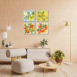 4 Pack Framed DIY Paint by Numbers Kit for Adults Beginner,Fruit Oil Painting Easy Paint by Number with Canvas,Acrylic Paint Kit Arts and Crafts for Adults for Decor 8x8inch Canrichshop