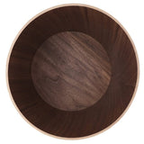 BISOZER Wood Trash Can, Round Stackable Wastebasket, Natural Wood Garbage Recycling Bin for Bathrooms, Powder Rooms, Kitchens, Home Offices (B-Dark Wood) BISOZER