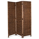 BIRDROCK HOME 3 Panel Seagrass Room Divider - Brown Wash - Folding Sections - Partition Screen - Hand Woven Abaca - Home Decor BIRDROCK HOME