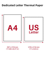 Phomemo Thermal Printer Paper 8.5 x 11 Inch, Advanced Thermal Printing, Thermal Paper Compatible with M08F-Letter, M832, M834, MT800, with Brother Letter Portable Printer, Size 8.5" x 11", 100 Sheets Phomemo