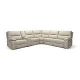 Jennifer Taylor Home Malibu 130" Modern Power Motion 6-Piece Reclining Corner Sectional with Cup Holders Jennifer Taylor Home