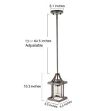 LOG BARN Pendant Lights Kitchen Island, Farmhouse Kitchen Pendant Lighting Over Island with Clear Glass, Rustic Faux Wood Pendant Light Fixtures, 5.5'' x 10.3'' LOG BARN