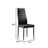 Karl home Black Dining Chair Set of 4, Leather Dining Chairs with Curved Back & Foot Cap Protection for Dining Kitchen Living Room, 300lbs Capacity Karl home