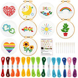 Pllieay 10 PCS Cross Stitch Kits for Beginners, Embroidery Beginner Kits for Kids 7-13, Include Instructions, Cross Stitch Kits with Pattern, Needlepoint Kits for Embroidery Projects