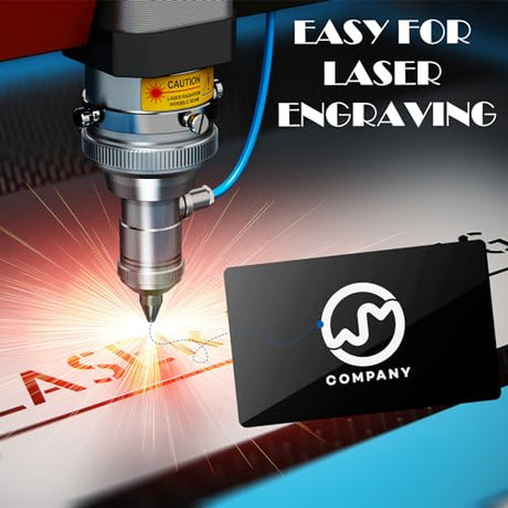 weparmeety 100 Pcs Metal Engraving Blanks Aluminum Sheet Laser Engraving Business Card Multipurpose DIY Gift Cards 86 x 54 x 0.21 mm (Black) weparmeety