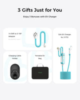 EG evgoer Electric Vehicle Charger Level 2 & Level 1, 32Amp 110V-240V Schedule Timer 20ft Cable Portable EV Home Charging Station, 8A-32A Adjustable Current Compatible with All SAE J1772 EVs EG evgoer