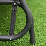 Outsunny Dark Grey 2-Person Outdoor Wicker Glider Bench with Extra Wide Seat Outsunny