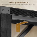YATINEY Console Table, 63" Long Behind Couch Sofa Table, Entryway Table, Farmhouse Console Table for Narrow Spaces, Hallway, Living Room, Black CT30BB YATINEY