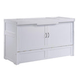 NIGHT & DAY Furniture Murphy Cube Cabinet Bed (White, Queen) Night & Day Furniture