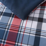 MaiRêve Full Size Plaid Comforter Set Navy Red, Classic 7 Pieces Farmhouse Bedding Set, All Season Lightweight Bed in A Bag with Sheets, Pillowcases & Shams MaiRêve