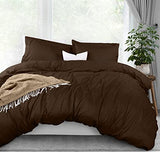 Utopia Bedding Duvet Cover Queen Size - 3 Piece with Zipper Closure - 1 Comforter Cover 90X90 Inches & 2 Pillow Shams 20X26 Inches (Brown) Comforter Not Included Utopia Bedding
