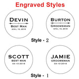 KOSTING Set Groomsmen Gift - Groomsman Gifts for Wedding, Wedding Favor Customized Wood Watch w Gift Box - Engraved Black Leather Strap Wooden Watch Custom Personalized Groomsmen Gifts for Men KOSTING
