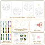 BEUNITONE 4 Set Embroidery Kit for Beginners, Beautiful Forest Scenery Patterns Cross Stitch Kits, Needlepoint Kits for Adults with Hoop, Hand Embroidery Patterns for Cloth and Home Decor