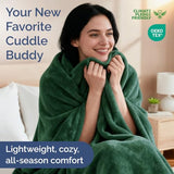Ultra Soft Fleece Blanket Throw Size - Flannel Fleece Luxury Throw Blanket - Lightweight for Couch Bed Chair - Thick, Warm & Breathable - All Season Cozy Anti-Static Microplush Bedding, Forest Green CGK Unlimited