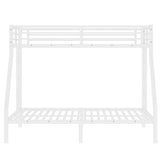 Belllemave Twin XL Over Queen Bunk Beds, Heavy Duty Bunk Bed with Safety Guardrail and 2 Ladders, Metal Queen Bed with Slats Support for Adults Teens Kids, Noise-Free, White Bellemave