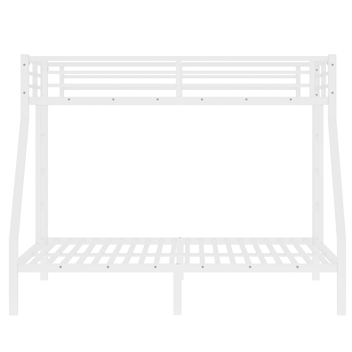 Bellemave Metal Twin XL Over Queen Bunk Bed for Adults/Kids,Heavy Duty Adults Bunk Beds with Guardrail & Ladders,Twin XL Over Queen Size Bunk Beds for Teens,White Bellemave