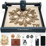 Wizmaker Wand Laser Engraver, 7W Output Power Engraver, 300x300mm Processing Area, 10000 mm/min Processing Speed, Suitable for Processing Wood, Leather, Coated Metal, Acrylic WIZMAKER
