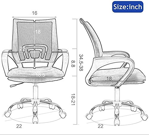 NiamVelo Mesh Office Chair Ergonomic Desk Chair Adjustable Computer Chair Comfortable Seat & Back Support Task Rolling Swivel Chair with 360 ° Quiet Casters & Armrest NiamVelo