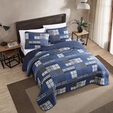 Eddie Bauer - Queen Quilt Set, Reversible Cotton Bedding with Matching Shams, Lightweight Home Decor for All Seasons (Eastmont Navy, Queen) Eddie Bauer