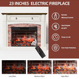 AHB Corner TV Stand with Remote Control, Electric Fireplace with Wooden Mantel, Entertainment Center with Efficient Heating System, Adjustable Brightness Realistic Flame(White) AHB
