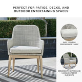 Signature Design by Ashley Seton Creek Cottage Weather Resistant Outdoor Dining Arm Chair with Cushion, Set of 2, Light Brown & Light Gray Signature Design by Ashley