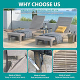 Hoiplu Outdoor Lounge Chairs Set of 2 for Poolside Patio, Weather-Resistant Pool Chaise Lounge with Adjustable Backrest, Resin Tanning Chair Sun Lounger for Outside Deck, Beach, Sunbathing, Taupe