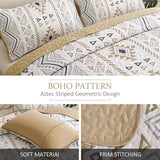 Drucon Boho Queen Size Aztec Quilt Set 3 Pieces Lightweight Fall Quilt Beddding Set, Soft Microfiber Bohemian Bedspread Coverlet Set with 2 Pillowcases for All Season (Queen, 90"x96") Drucon