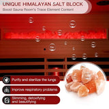 SWHSE 3-5 Persons Sauna, Far Infrared Saunas for Home with 15 mins Fast Warm-up & Himalayan Salt Brick, Panoramic View SWHSE