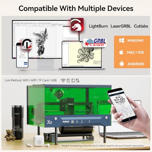 Laser Engraver,WAINLUX X2 3W Enclosure Pre-Assemble Laser Engraving Machine,High Precision,Engraving Area150*200mm,APP Control Laser Engraver for Wood,Leather|Acrylic|Glass|DIY Projects|Class1 Safe WAINLUXPRO