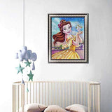 DIY 5D Diamond Art Arts for Adults, Princess Belle Beautiful Princess Full Drill Diamond Embroidery Kit Home Office Wall Art Decor Paint by Numbers 15.7x19.6 inches Better Selection