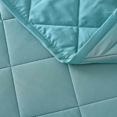 EVOLIVE Elastane Diamind Quilted All Season Light Weight Single Reversible Cooling Quilt/Comforter (Blue, Full/Queen) EVOLIVE