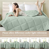 Homelike Moment Twin Comforter Duvet Insert - Green Down Alternative Bed Comforter Twin Size, Lightweight Bedding Comforters Quilted Soft All Season Solid Green Homelike Moment