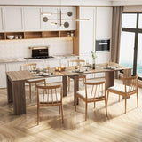 KEIKI 20"-118.5" L Extendable Foldable Dining Room Table for 1-10 People, Wood Multifunctional Rectangle Expandable Console Kitchen Living Meeting Room Furniture, 6 Tabletop Length Options, Barnwood KEIKI