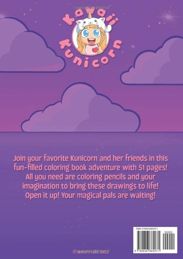 Kawaii Kunicorn Coloring Book Oaitree