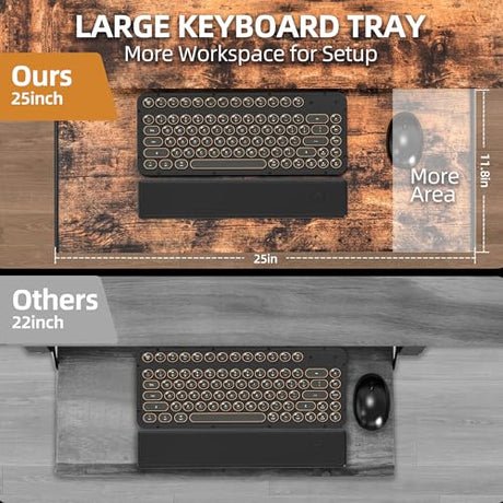 Acrolix 59 Inch L Shaped Standing Desk with Shelves and Keyboard, Electric Corner Standing Desk Adjustable Height, Sit Stand Computer Table with Reversiable Splice Board，Rustic Brown Acrolix
