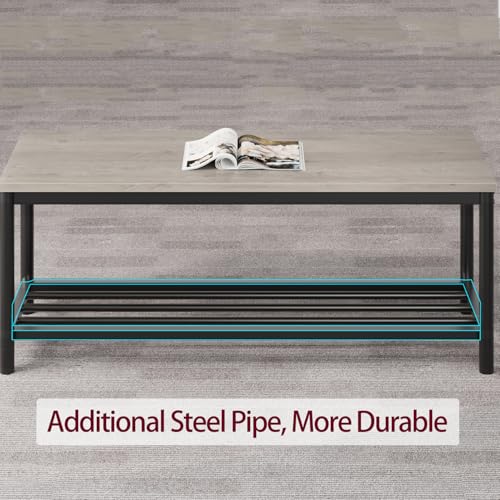 GarveeHome Dining Table Set for 4, Kitchen Table and Chairs for 4 with Wine Rack, Room Dining Table Set with Storage Benches, Rectangular Kitchen Table Set for Small Space, Apartment, Retro Gray GarveeHome