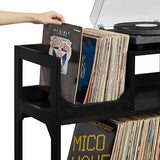 Crosley Furniture Asheville Mid-Century Modern Media Console Record Player Stand, Storage for Vinyl Records, Medium, Black Crosley Furniture