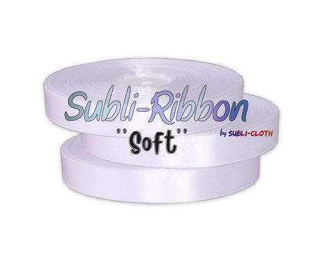 Subli-Ribbon ''Soft'' Satin Strap for Sublimation DIY Custom Smooth Cloth Fabric Polyester (25mm x 30mts) Subli-Cloth