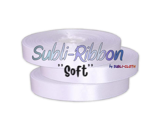 Subli-Ribbon ''Soft'' Satin Strap for Sublimation DIY Custom Smooth Cloth Fabric Polyester (25mm x 30mts)