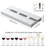 DESONAUT 4 Pcs Wine Glass Holder Under Shelf or Cabinet Punch-free,Stemware Rack Glassware Drying Storage Hanger for Kitchen,Bar and Restaurant (White) ﻿ DESONAUT