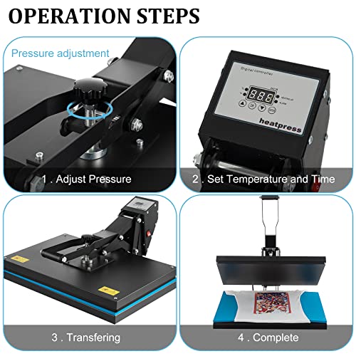 SmarketBuy Heat Press Machine 16x20 Inch, High Pressure Clamshell Heat Press 1700W, Large Heat Press Digital Control Heat Transfer Machine for T Shirts, Garments, Canvas Bag, Pillowcase SmarketBuy