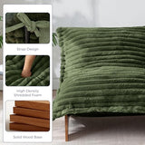 MAXYOYO Adjustable Living Room Chair, Convertible Bean Bag Chair & Recliner with Frame, Removable Cushion Floor Sofa Striped Fabric, Soft Upholstered Lounge for Bedroom, Dorm, Green