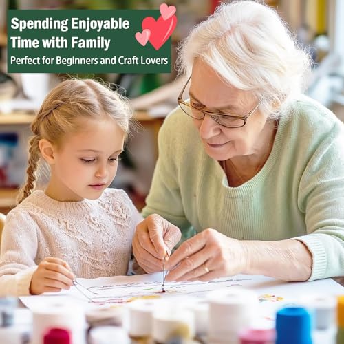 Kenburg Beginners Embroidery Stitch Book, DIY Needlepoint Kits Comes with a Complete Tool Kit, Instructional Tutorial and 6x8 Inch Removable Practice Patterns, Gifts for Craft Lovers, Mom, Women